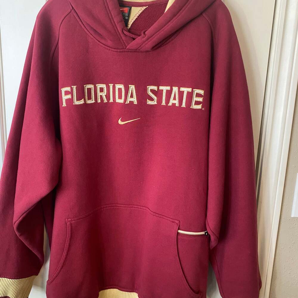 Vintage Early 2000s Nike Team Florida State Seminoles Center Swoosh Hoodie